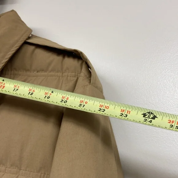 1st Down Y2K Down Trench Puffer Coat Tan Long Middie Length Belted and OOAK EUC! - Picture 7 of 17